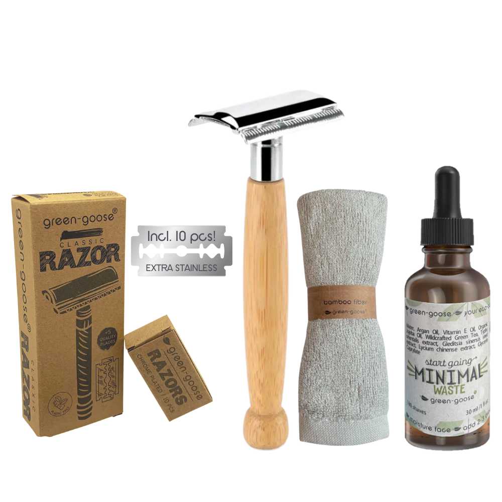green-goose Shaving set with Shaving Oil | Bamboo green-goose